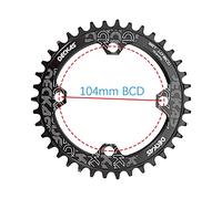 WEbjay Monocorona MTB Chainring della Bici Rotonda 10 4BCD 40 42 44 46 48T 50 52 Dente MTB. Bici da Mountain Bike Anello Anello Catena Ruota 104 BCD Corone per Bicicletta (Color : Noir, Size : 46T)