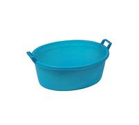 Ecoplast | Bacinella Bucato Tonda, Cesta Portabiancheria in Plastica 100 Lt, Azzurro, ø79x58,5x30, Made in Italy