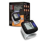 WECAREYU Cardio-COMPACT, Misuratore di Pressione | Sfigmomanometro digitale da braccio compatto, con lettura vocale e memorizzazione. Design total black.