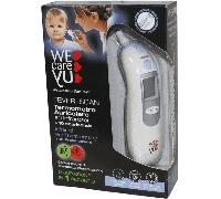 WECAREYU Fever-Scan, Termometro Auricolare ad Infrarossi per Tutta la Famiglia, Display Luminoso, con 10 Coprisonda Igienici Inclusi, Dispositivo Medico Classe IIA approvati da FDA