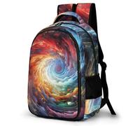 WECECE Borsa Scolastica 3d Vortex Classe 1-3 Media Studenti Zaino Scuola Colourful Universe 13-15 Anni Studentesse Cartella Scolastica per Lezioni, Book Bag per Tempo Libero Escursione e Sport