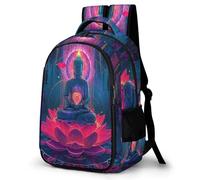 WECECE Borsa Scolastica Buddha Lotus Classe 1-3 Studenti Zainetto Buddhism 7-11 Anni Studentesse Cartella Scolastica Resistente, Daypack per Tempo Libero Escursione e Sport