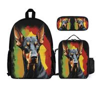 WECECE Borsa Scolastica German Shepherd Dog Bambini con Borsa Termica e Astuccio Matite, Zainetto Dog Animal Ragazza 6-13 Anni per Escursioni e Lezioni
