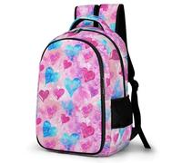 WECECE Borsa Scolastica Hearts Classe 1-3 Studenti Zainetto Love Hearts 7-11 Anni Studentesse Cartella Scolastica Resistente, Daypack per Tempo Libero Escursione e Sport