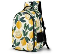 WECECE Borsa Scolastica Lemon Pattern Scuola Primaria Bambino Zaino Scuola Fruit Theme 9-11 Anni Bambina Cartella Scolastica Leggera, Backpack per Regalo Compleanno Gita e Viaggio