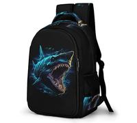WECECE Borsa Scolastica Shark Classe 1-3 Media Studenti Zaino Scuola Marine Creature 13-15 Anni Studentesse Cartella Scolastica per Lezioni, Book Bag per Tempo Libero Escursione e Sport