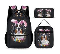 WECECE Borsa Scuola Barking Hound Ragazze con Borsa Termica e Astuccio Matite, Set di Zaino Dog Print Ragazzo 7-11 Anni per Rientro a Scuola