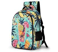 WECECE Borsa Scuola Summer Tropical Elementare per Bambini Zaino Scolastico Fruits Theme Bambine 9-12 Anni Cartella Grande Capiente, School Bag per Rientro Gita e Tempo Libero