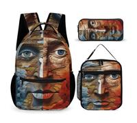 WECECE Set di Zaino Art Scuola Elementare Ragazzo, 3 Pezzi Zaini per Bambini con Borsa Termica e Astuccio, Kawaii Zaino Ragazza alla Moda