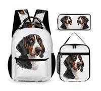 WECECE Set Zaini Barking Hound Studenti con Borsa Termica e Astuccio, Borsa Scuola Dog Print Bambino 8-13 Anni per Primaria e Tempo Libero