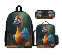 WECECE Set Zaini Bird Theme Bambina con Portapranzo e Astuccio Matite, Borsa Bambino 6-12 Anni per Scuola Primaria, Regalo per il Ritorno a Scuola