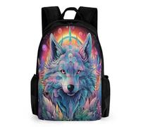 WECECE Wolve Zaino Per Bambini, Zaino Da Viaggio, Cartone Animato Scuola Satchel 3D Stampato Zainetti Animal Wolf Bambino Backpack Per Ragazzi Studenti