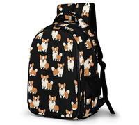 WECECE Zainetti Cute Corgi Dog Bambino 9 Anni Zaino per Computer Animal Puppy Pattern Alunni Elementare Borsa Scuola per Studenti Grande Durable Tempo Libero Sport Backpack
