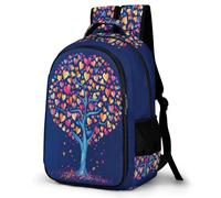 WECECE Zainetti Tree of Hearts Studenti 11 Anni Zaino per Computer Colourful Botanical Bambini Scuola Primaria Borsa Scolastica, Moderno Durable Tempo Libero Sport Daypack