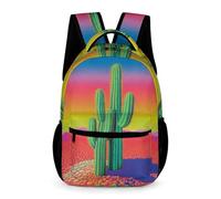 WECECE Zainetto Cactus Motif Ragazzi Elementare Borsa Scolastica Plants Cacti Design Classe 4 Ragazze 13 Anni Bookbag Quaderni Bottiglia Ombrello Regalo Compleanno