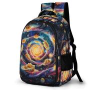 WECECE Zainetto Colourful Planets Studenti Studenti Zaino Scolastico Cosmos 8-12 Anni Studentesse Cartella Scolastica Resistente, Daypack per Scuola Viaggio e Uso Quotidiano