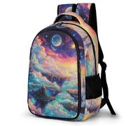 WECECE Zainetto Cosmos Studenti per Bambini Zaino per Computer Planet Bambine 10-13 Anni Cartella Grande Capiente, School Bag per Lezioni Viaggio e Tempo Libero