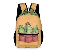 WECECE Zainetto Cute Cactus Pattern Ragazzi Elementare Borsa Scolastica Plants Cacti Classe 4 Ragazze 13 Anni Bookbag Quaderni Bottiglia Ombrello Regalo Compleanno
