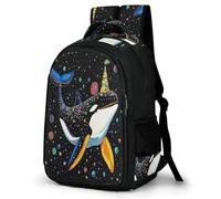 WECECE Zainetto Cute Whale Design Ragazzo 13 Anni Zaino per Computer Marine Life Studenti Classe 7-9 Cartella Scolastica Resistente Comodo Viaggio Uso Quotidiano Bookbag