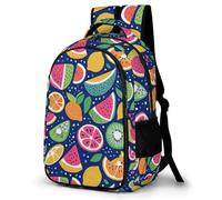 WECECE Zainetto Fruits Pattern Ragazzo Primaria Borsa Scolastica Fruit Theme Alunne 7-11 Anni Tema Porta del Frigorifero Cartella Elementare Libri Quaderni, Backpack Escursione