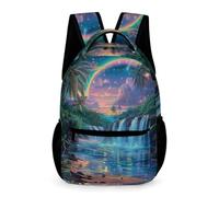 WECECE Zainetto Landscape Motif Bambini e Bambine Elementare Borsa Scuola Beautiful Classe 2-4 6-10 Anni Backpack Spallacci Regolabili Oggetti Scuola Borraccia Regalo Compleanno