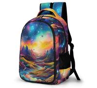 WECECE Zainetto Multicoloured Cosmos Ragazzi Studenti Zaino per Computer Planet 12-15 Anni Ragazze Cartella Impermeabile Capiente, Bookbag per Rientro a Scuola Viaggio e Gita