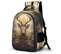 WECECE Zainetto Reindeer Theme Studenti Studenti Zaino Scolastico Deer 8-12 Anni Studentesse Cartella Scolastica Resistente, Daypack per Scuola Viaggio e Uso Quotidiano