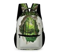 WECECE Zainetto Scuola 3D Landscape Scuola Materna Primaria 6 Anni Borsa Scolastica Art Classe 2 Bambina Backpack Bambino Spallacci Regolabili Quaderni Bottiglia Ombrello Regalo Compleanno
