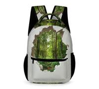 WECECE Zainetto Scuola 3D Landscape Scuola Materna Primaria 6 Anni Borsa Scolastica Art Classe 2 Bambina Backpack Bambino Spallacci Regolabili Quaderni Bottiglia Ombrello Regalo Compleanno