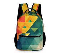 WECECE Zainetto Scuola Geometric Shapes Ragazzo Elementare Borsa Scolastica 3D Colourful Classe 3 Ragazza 9 Anni Backpack Quaderni Bottiglia Ombrello Outdoor Tempo Libero