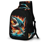 WECECE Zainetto Shark Motif Ragazza 9 Anni Zaino Scolastico Marine Creature Bambini Elementare Cartella Scolastica Classe 1-4, Backpack Escursione Outdoor Sport Rientro Scuola