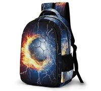 WECECE Zainetto Soccer Pattern Ragazzo Primaria Borsa Scolastica Soccer Ball Alunne 7-11 Anni Tema Porta del Frigorifero Cartella Elementare Libri Quaderni, Backpack Escursione