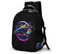 WECECE Zainetto Whale Design Scolari Studenti Zaino per Computer Marine Life 10 Anni Studentesse Cartella Scolastica Leggera, Backpack per Gita Escursione e Uso Quotidiano