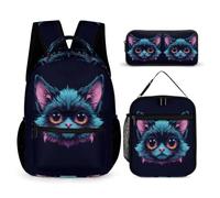 WECECE Zaino Bat Flying Squirrel Ragazzo Primaria con Sacchetto per Pranzo e Astuccio, Set Zaini Bambina 7-14 Anni per Viaggio e Lezioni