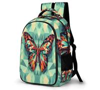 WECECE Zaino per Computer Butterfly 3D Printed Studenti Studenti Zainetto Butterfly 11-14 Anni Studentesse Cartella Scolastica per Lezioni, Book Bag per Regalo Compleanno Gita e Viaggio