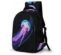 WECECE Zaino per Computer Jellyfish Motif Scuola Primaria per Bambini Zainetto Ocean Creature Bambine 7-11 Anni Cartella Leggera Capiente, School Backpack per Sport Viaggio e Attività Quotidiane