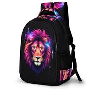 WECECE Zaino per Computer Lion Studenti Studenti Zainetto Animal 11-14 Anni Studentesse Cartella Scolastica per Lezioni, Book Bag per Regalo Compleanno Gita e Viaggio