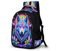 WECECE Zaino per Computer Wolves Motif Studenti Studenti Zainetto Animal Wolf 11-14 Anni Studentesse Cartella Scolastica per Lezioni, Book Bag per Regalo Compleanno Gita e Viaggio