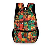 WECECE Zaino Scolastico Abstract Art Ragazze 10-13 Anni Zaino Scolastico African Geometric Classe 5 e Media 1-3 Ragazzi Cartella Grande 43x32x15 cm Scuola Media Scuola e Gite