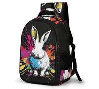 WECECE Zaino Scolastico Animal Bunny Bambina Classe 1-3 Borsa Scuola Rabbit Design Alunno Primaria Porta del Frigorifero Cartella Elementare Classe 3-5, Backpack Ritorno Scuola