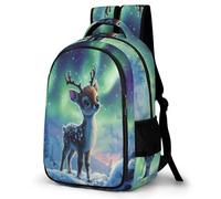 WECECE Zaino Scolastico Baby Reindeer Print Ragazze 12-15 Anni Borsa Scolastica Kawaii Deer Ragazza Scuola Media Cartella Leggero Resistente Tempo Libero Sport School Bag