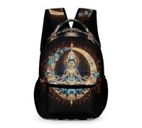 WECECE Zaino Scolastico Buddha Design Ragazzi Ragazze 10-13 Anni Zainetto Buddhism Classe 5 e Media 1-3 Studenti Backpack Impermeabile 43x32x15 cm Tempo Libero per Libri Quaderni