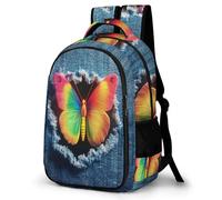 WECECE Zaino Scolastico Butterfly Motif Bambino Classe 2 Zaino Scolastico 3D Design Bambina Classe 4 Cartella Scolastica Classe 1-4, Bookbag Uso Quotidiano Lezioni Tempo Libero