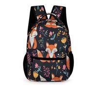WECECE Zaino Scolastico Cute Fox Illustration Studenti 9 Anni Zainetto Animal Pattern Classe 4 Bambini Backpack Pratico 43x32x15 cm Viaggio Studio per Libri Quaderni