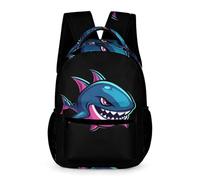 WECECE Zaino Scolastico Cute Shark Ragazzo Ragazza 6-10 Anni Borsa Scolastica Sea Creature Scuola Primaria Scuola Cartella Resistente 43x32x15 cm Gite Studio per Libri Quaderni