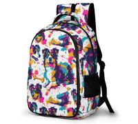 WECECE Zaino Scolastico Dogs Ragazzi Classe 1-3 Borsa Scolastica Bernese Mountain Puppy 8-11 Anni Ragazze Cartella Grande Capiente, School Bag per Rientro Gita e Tempo Libero