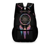 WECECE Zaino Scolastico Dreamcatcher Bambini Bambine 6 Anni Zaino Scuola Feathers Classe 1 Elementare School Bag Resistente Uso Quotidiano Libri Piccoli Oggetti Gita Viaggio Quotidiano