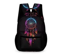 WECECE Zaino Scolastico Dreamcatcher Bambini Bambine 6 Anni Zaino Scuola Feathers Classe 1 Elementare School Bag Resistente Uso Quotidiano Libri Piccoli Oggetti Gita Viaggio Quotidiano