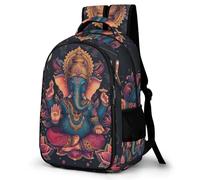 WECECE Zaino Scolastico Elephant Classe 1-3 Ragazzo Ragazza Borsa Scolastica Buddha Lotus 8 Anni Cartella Scolastica per Lezioni, Book Bag per Tempo Libero Escursione e Sport