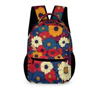 WECECE Zaino Scolastico Flowers Pattern Classe 1-2 Bambini e Bambine Borsa Scuola Plant Motif 6-10 Anni School Bag Spallacci Regolabili Libri Quaderni Borraccia Regalo Scuola